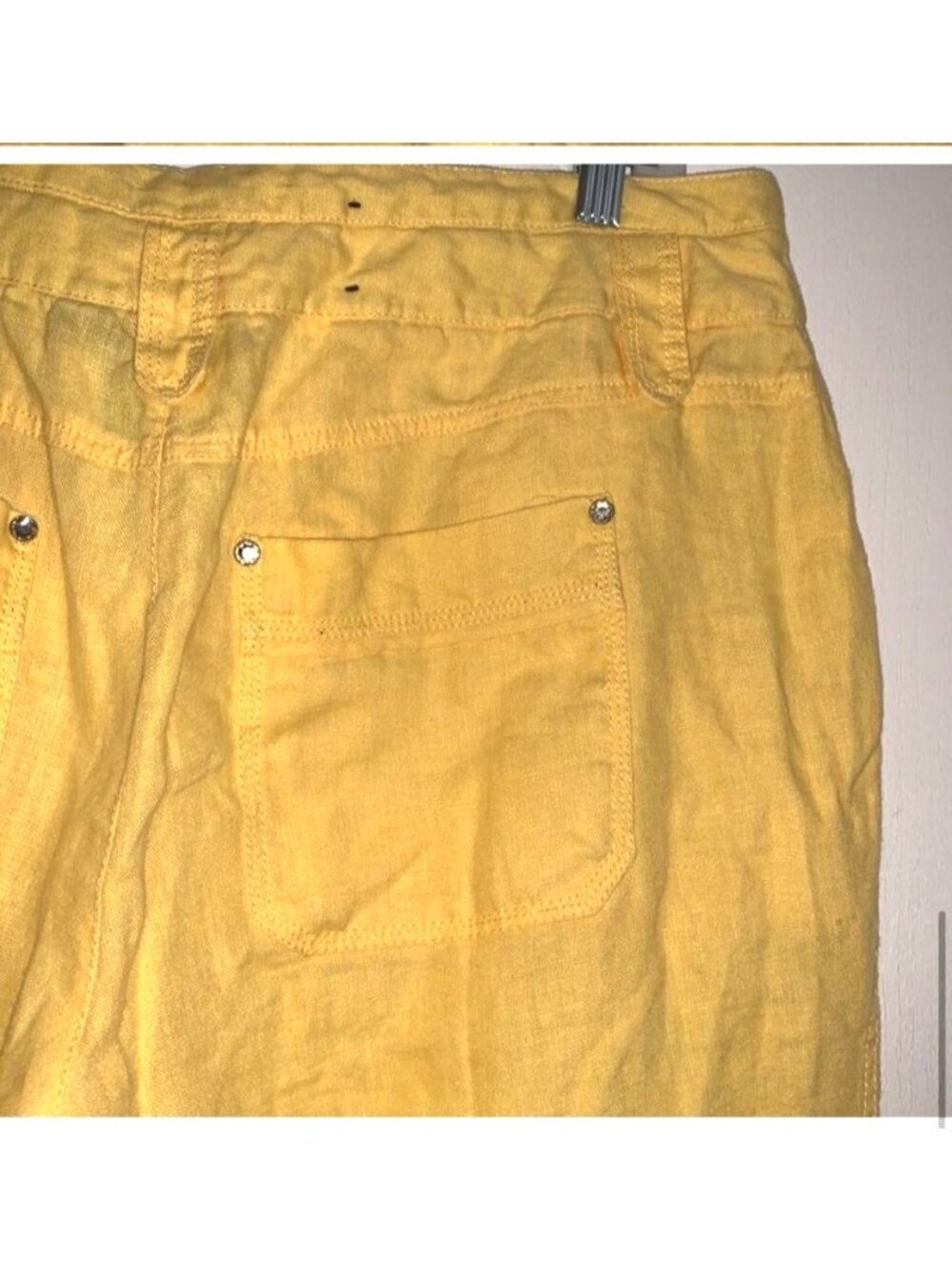 INC International Concepts Womens Yellow Linen Pants Size 14 - Picture 8 of 12